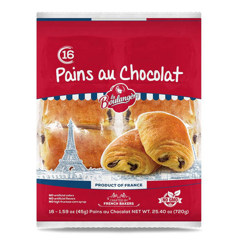 LA BOULANGERE Pains Au Chocolat, Chocolate Croissants, Individually Wrapped, 16-Count