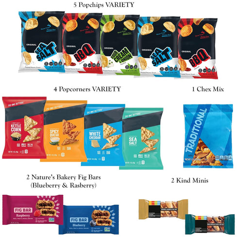 60-Count 60 Pack Foxy Fane Holiday Gift Box - Assortment of Healthy Snacks & Treats - Perfect Variety for Back