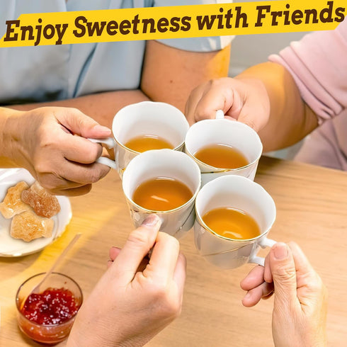 dzikekei 16oz 100% Yellow Rock Sugar Crystals - Natural Made from Cane Sugar, Medium-Sized Rock Sugar Crystals for Pho