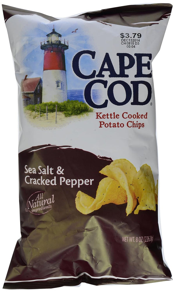 Cape Cod Kettle Chips, Sea Salt and Cracked Pepper, 8 oz