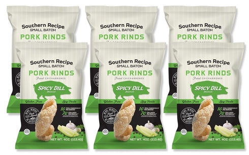 Southern Recipe Small Batch Pork Rinds | Spicy Dill Flavor | Keto