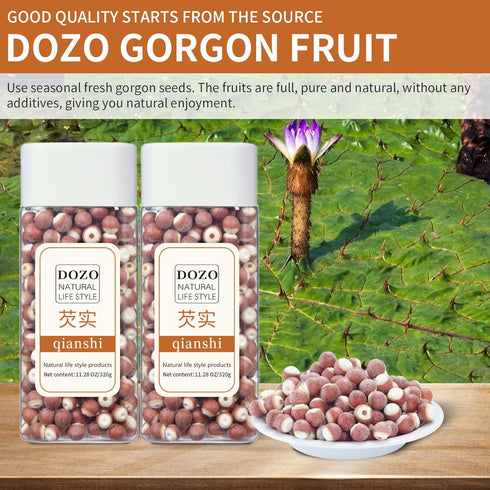 DOZO 22.5oz/640g Gorgon Fruit Dried Fox Nuts Gorgon Euryale Natural Gordon Euryale Seed Qian Shi Removing Dampness