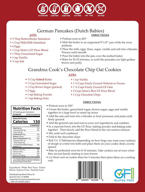 2 lbs Mom's Place Gluten-Free Flour Blend, Vegan, Nut Free, Dairy Free, Corn Free & Soy Free