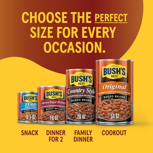 (Pack 1), 28 oz Bush's Canned Onion Baked Beans of Protein, Good Source of Fiber, Low Fat, Gluten Free