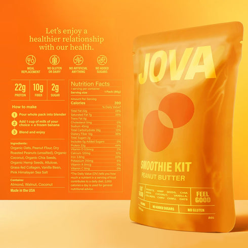 1 22g+ 6-Pack JOVA Smoothie Variety Kit (Peanut Butter, Pistachio & Double Chocolate) Nutritious, Delicious & Ready