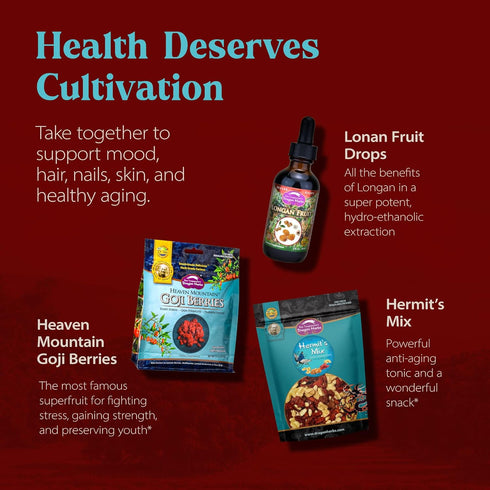 Dragon Herbs Longan 6 oz Bag - Dried Fruit Supplement for Skin, Beauty, Sleep, Mood, Stress, Memory, Heart
