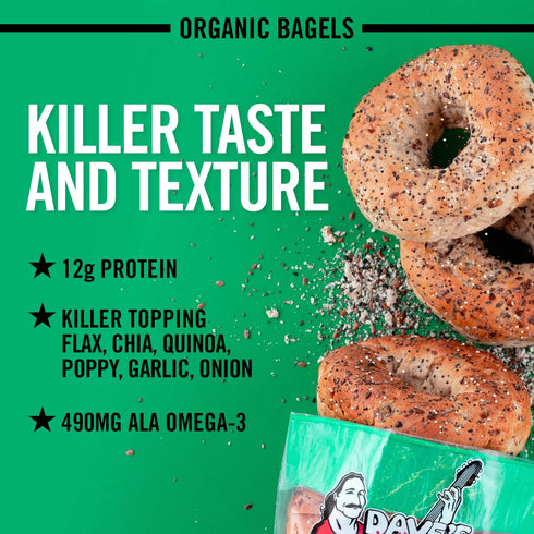 26g 5 Count Dave's Killer Bread Epic Everything Bagels, Organic Bagels, Whole Grains per Bagel