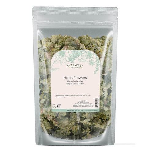 Starwest Botanicals Dried Hops Flowers Whole - Herb for Hot Water &