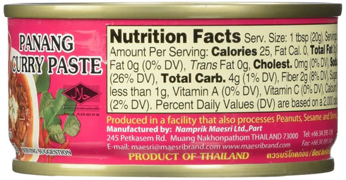 4 (Pack 2) Maesri Thai panang curry, Ounce