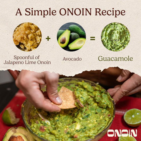 100% 9 oz (Pack 2) ONOIN Chopped Onions in Olive Oil - Seed Oil Free & Ready-to-Use Flavor Base & Topping | Jalapeno