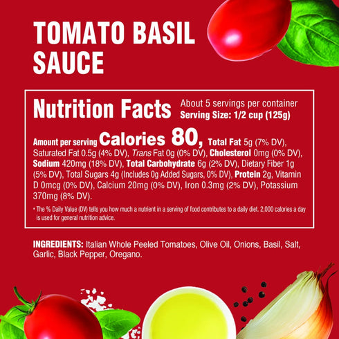 Rao's Homemade Tomato Sauce, Tomato Basil, 24 oz - Versatile Pasta Sauce, All Natural