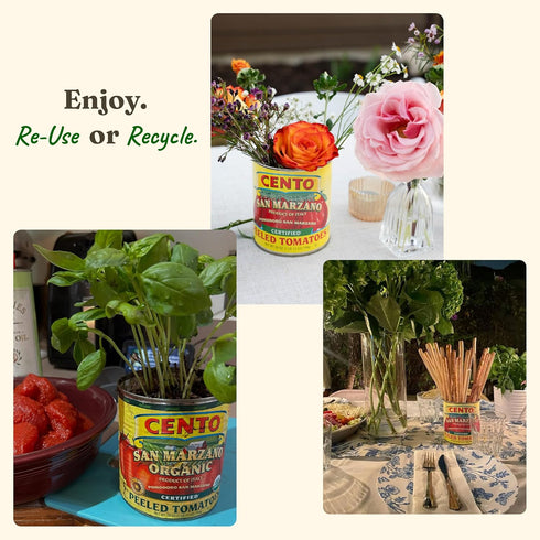 Cento 28 Oz (Pack 6), Certified San Marzano Whole Peeled Tomatoes, of Canned Plum Tomatoes in Thick Puree with Basil