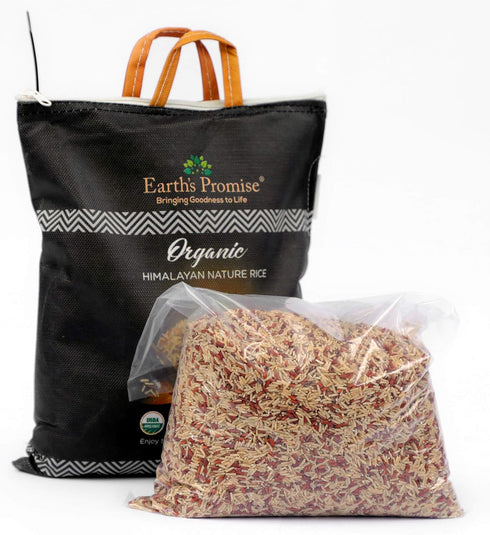 Earth's Promise 80 oz (5 lb) Heritage Gardens Organic Himalayan Nature Rice Rare Heirloom Grain, Single Origin
