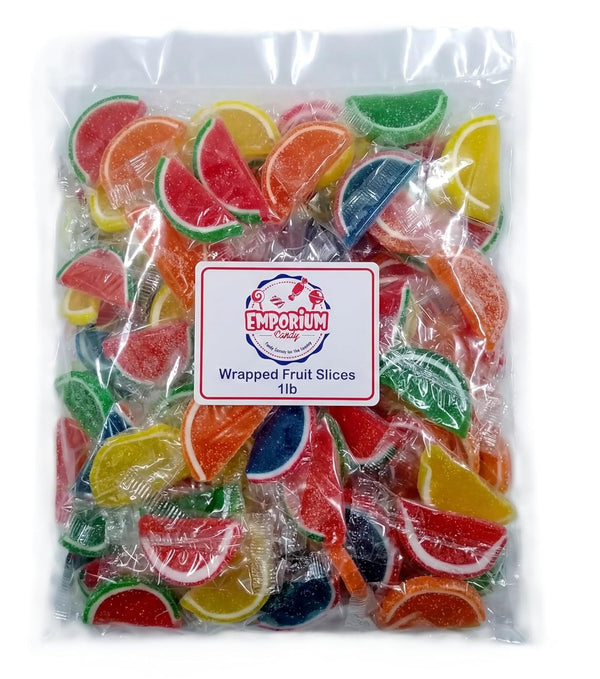 EMPORIUM CANDY TASTY TREATS FOR THE TUMMY Emporium Candy Assorted Fruit Slices - 1 lb of Fresh Delicious Wrapped