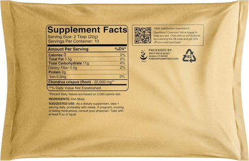 Pure Original Ingredients Irish Moss Powder (8oz) Dried Carrageen Seaweed, Gluten-Free, Lab-Verified