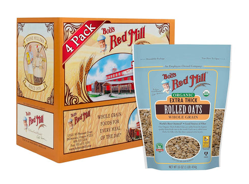 Bob's Red Mill Organic Extra Thick Rolled Oats, 16 Oz (Pack of