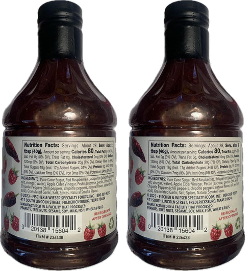 Generic (2 40oz Bottles) Fischerr&Wieser Razzpotle Roasted Raspberry Chipotle Sauce