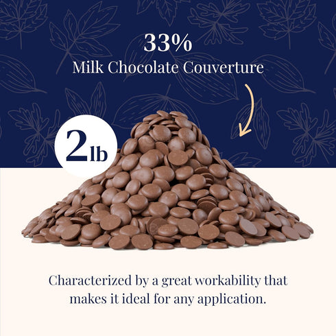 34%, 2 2 Cambie Milk Chocolate Couverture Pounds of European Style Milk Couverture for Dubai Chocolate Bar, Bon Bons