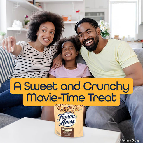 9 oz Famous Amos Classic Chocolate Chip Cookies, Bite-Size Cookies, Great for Sharing, Resealable Bag