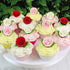 24 Count Global Sugar Art Premium Wedding & Party Edible Rose Cake & Cupcake Sugar Flowers, Red, with Leaves by Chef