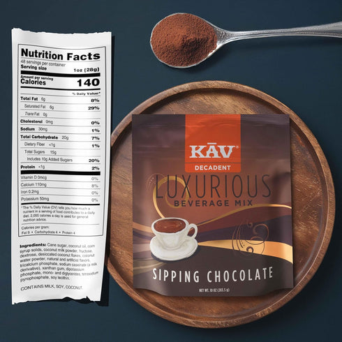 Cozy (10oz) KAV DECADENT Luxurious Beverage Mix - Rich Sipping Chocolate - Indulgent Hot Cocoa for Moments, Culinary
