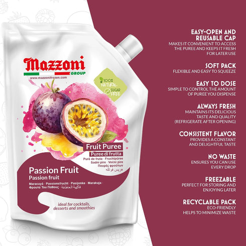 100% Mazzoni - Lime Juice & Passion Fruits Puree - Natural