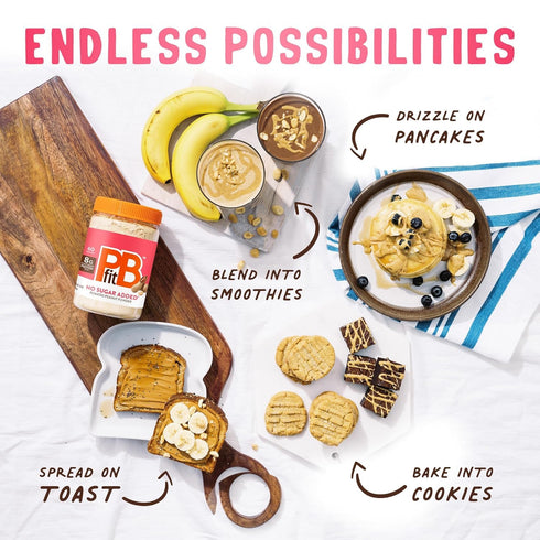 8g 13 (Pack 1) PBfit No Sugar Added Peanut Butter Powder, Powdered Peanut Butter Spread from Real Roasted Peanuts
