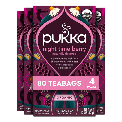 Pukka Night Time Berry Organic Herbal Tea, Soothing Infusion With Chamomile, Lavender
