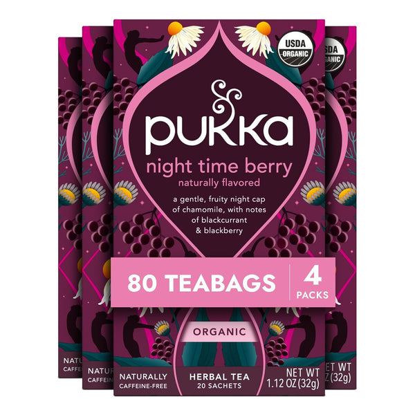 Pukka Night Time Berry Organic Herbal Tea, Soothing Infusion With Chamomile, Lavender