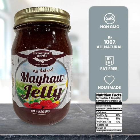 NEWPORT JERKY COMPANY 20 oz Mayhaw Jelly | All Nautral, Fat Free, Vegan Jelly | Hand Crafted, Small Batch, Gluten Free