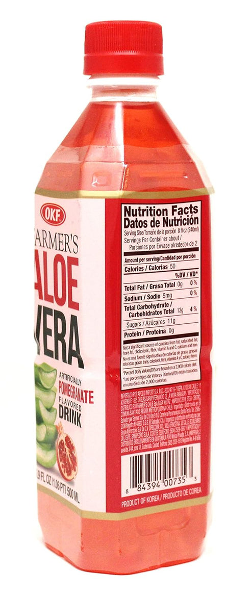 OKF 16.9 (Pack 12) Farmer's Aloe Vera Drink, Pomegranate, Fluid Ounce
