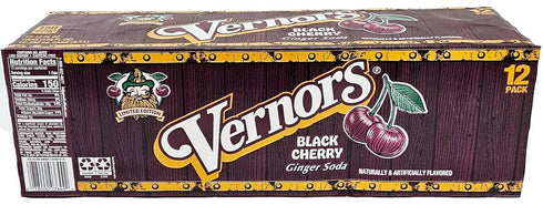 Vernors 12-fluid 12-count pack ginger ale (soda) Black Cherry flavored soda pop, ounce cans, fridge