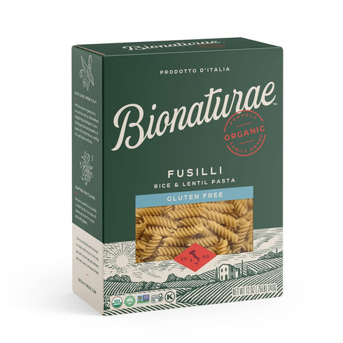 Bionaturae Fusilli Pasta Noodles - Gluten Free Pasta Organic, Rice & Lentil