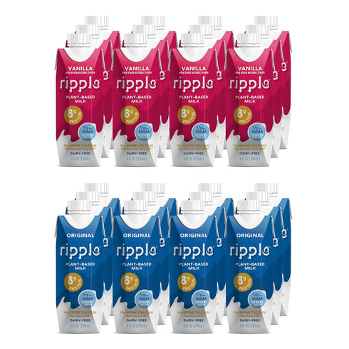 Ripple Vegan 8 oz Dairy-Free Milk, Vanilla (12 Pack) & Ripple Vegan