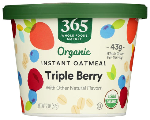 365 2 by Whole Foods Market, Organic Triple Berry Instant Oatmeal, Single Serve, Ounce