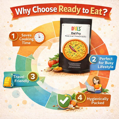 Dfols 0.49lb 7.76oz 220g Dal Fry Ready to Eat Indian Lentil Curry
