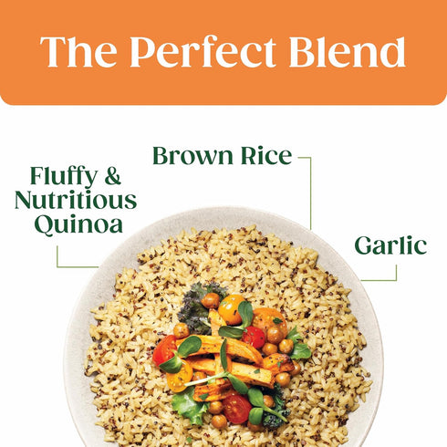 17.3 oz (Pack 6) SEEDS OF CHANGE Organic Quinoa & Brown Rice with Garlic Family Size, Organic Food, Pouch