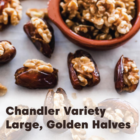 (32 2 Wilderness Poets California Walnuts - Organic, Raw, Chandler Heirloom Variety - Golden, Blonde Halves, Bulk Size