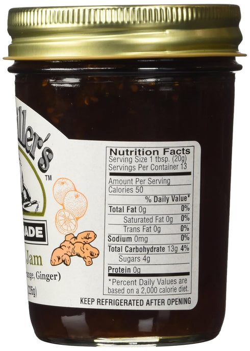 Mrs. Miller's 8 oz/226g Pack 2 Amish Homemade F.R.O.G. Jam (Figs, Raspberry, Orange & Ginger) - of (Boxed)