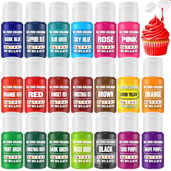 Gel Food Coloring - 20 Colors Gel Food Dye Set, Flavorless Vibrant