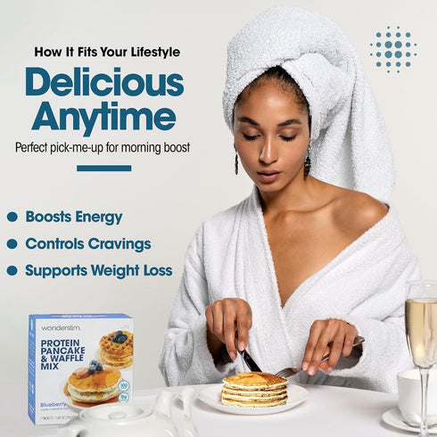 (7ct) Wonderslim Protein Pancake & Waffle Mix, Blueberry, Low Sugar & Low Calorie