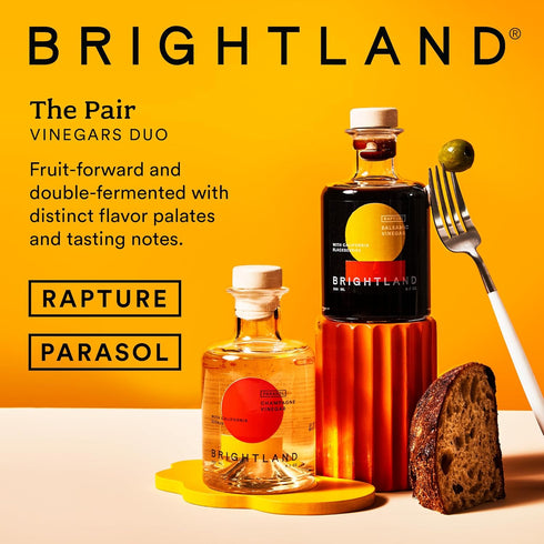 6.7 Oz Brightland The Pair, Balsamic Vinegar & Champagne Vinegar Duo - Artisinal Vinegars Perfect for Salad Dressings