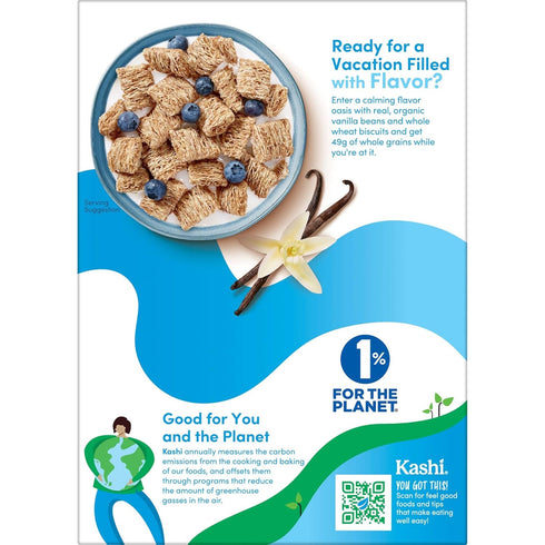 16.3oz (1 Kashi Cold Breakfast Cereal, Vegan, Organic Fiber Cereal, Island Vanilla, Box Box)