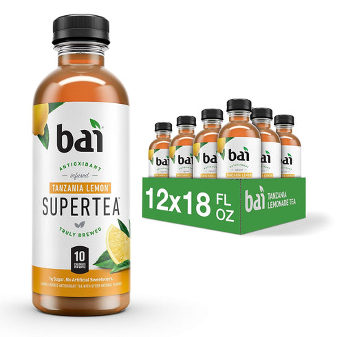 Bai Iced Tea, Tanzania Lemon, Antioxidant Infused Supertea, Crafted with Real Tea