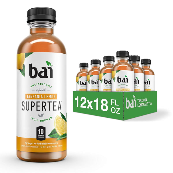 Bai Iced Tea, Tanzania Lemon, Antioxidant Infused Supertea, Crafted with Real Tea
