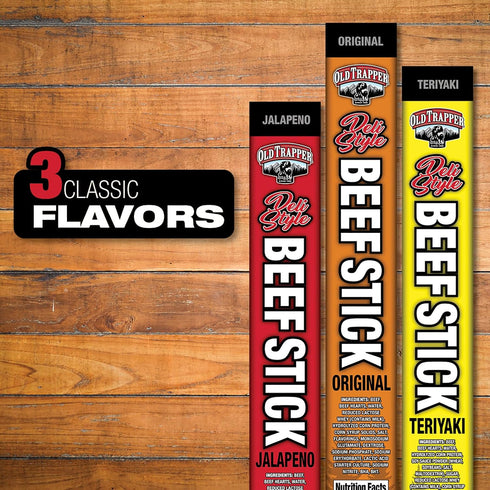 1.75-Ounce Packages, 10 (Pack 26) Old Trapper Deli-Style Sausage Sticks, Teriyaki Flavor, Individually Wrapped Grams