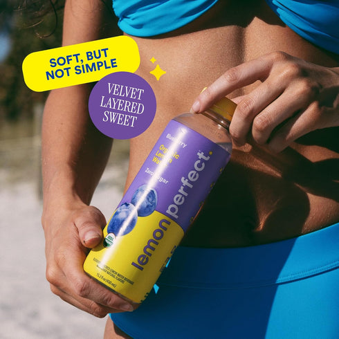 15.2 oz Lemon Perfect Blueberry, Hydrating Flavored Lemon Water, Zero Sugar, Delicious and Refreshing, Organic, fl