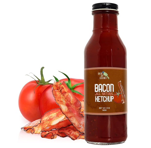 Green Jay Gourmet Bacon Ketchup - All-Natural Tomato Ketchup with Tomato Paste,
