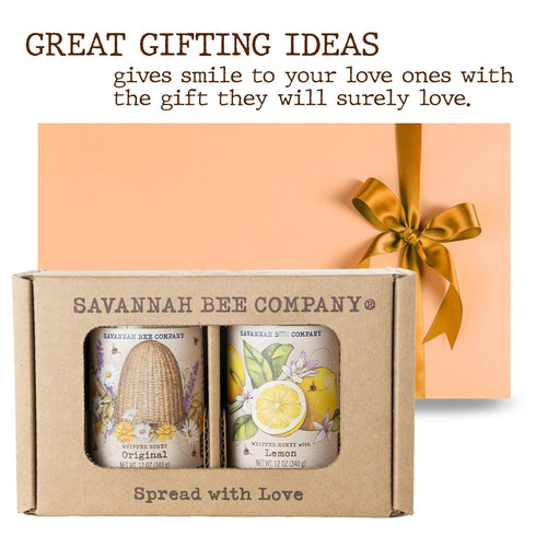 Set 12 oz Set (12 Oz, Savannah Bee Whipped Honey Gift - Gourmet Honey Duo Original and Lemon)