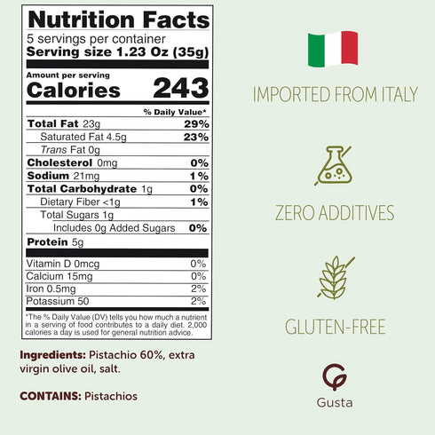 3 6.35oz Authentic Italian Imported Pistachio Pesto Savory Sauce - Only Ingredients - Creamy Gourmet Spread for Pasta